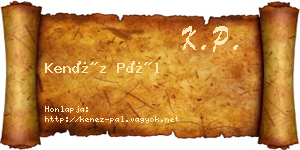 Kenéz Pál névjegykártya